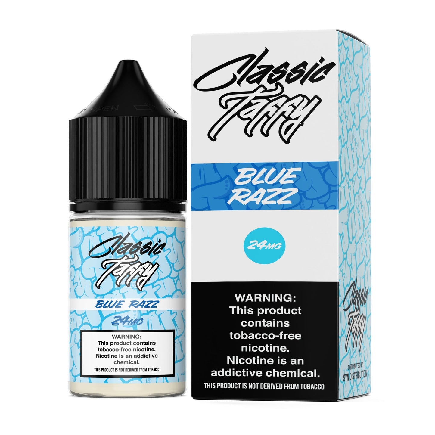 Syn Liquids Salt Series E-Liquid 30mL Blue Razz with packaging