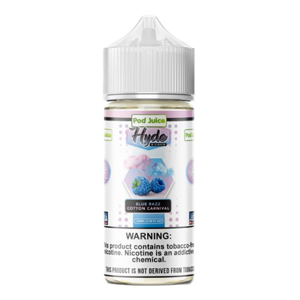 Pod Juice TFN Hyde Series E-Liquid 0mg | 100mL (Freebase) Blue Razz Cotton Candy Carnival