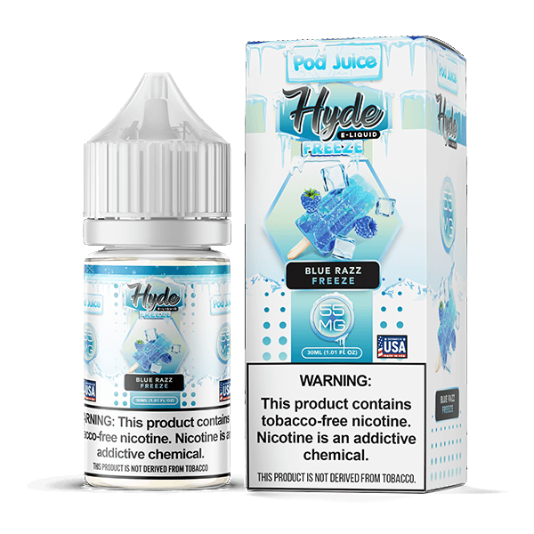 Pod Juice Hyde TFN Salt Series E-Liquid 30mL (Salt Nic) | 55mg Blue Razz Freeze with packaging