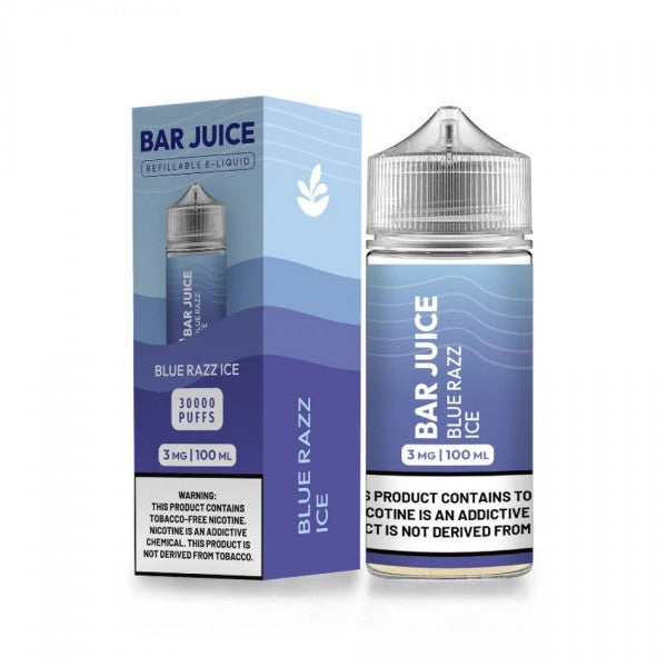 Bar Juice BJ30000 E-Liquid 100mL (Freebase) | 3mg Blue Razz Ice with Packaging