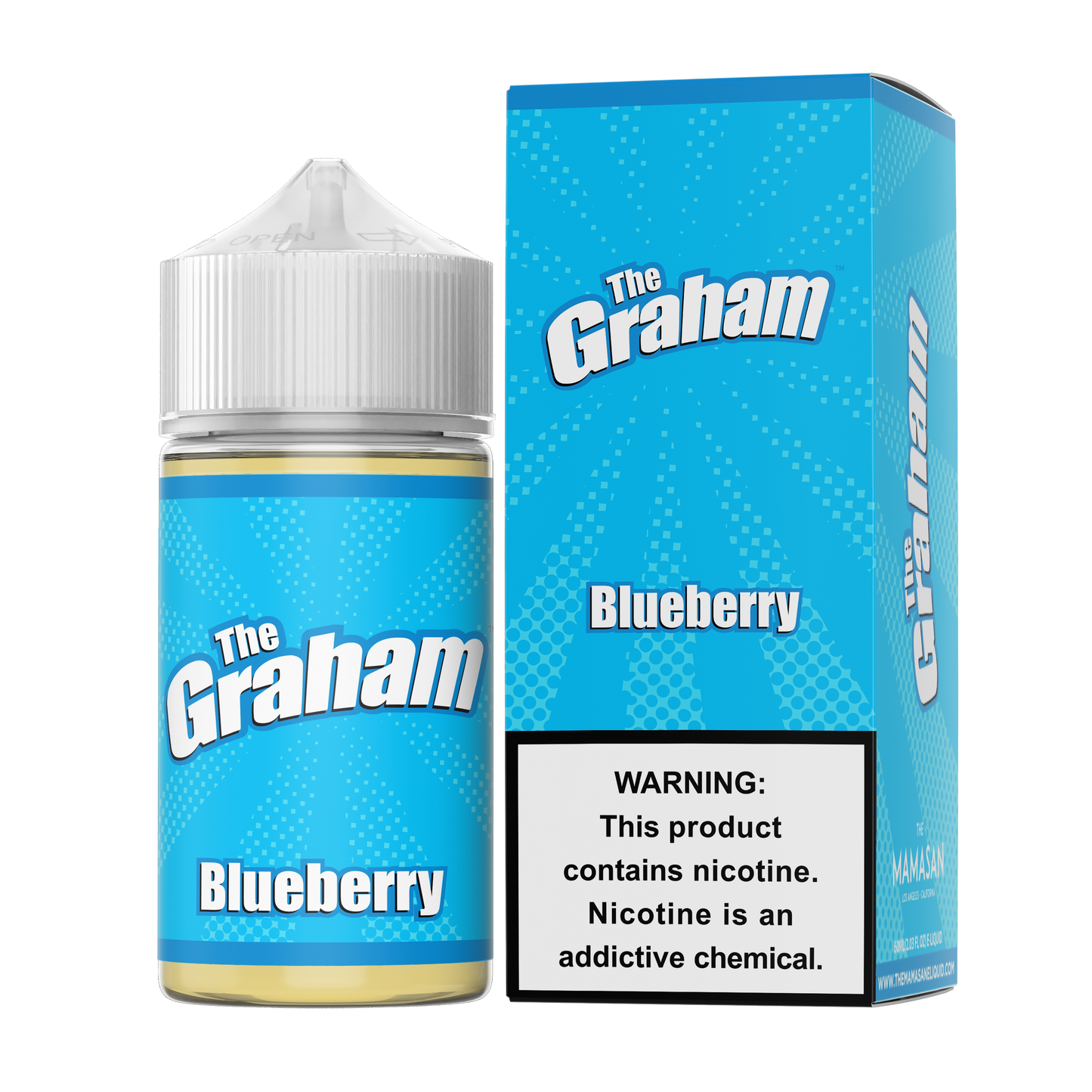 The Graham Series E-Liquid 60mL Original Golden Slam Bottle Blieberry with packaging