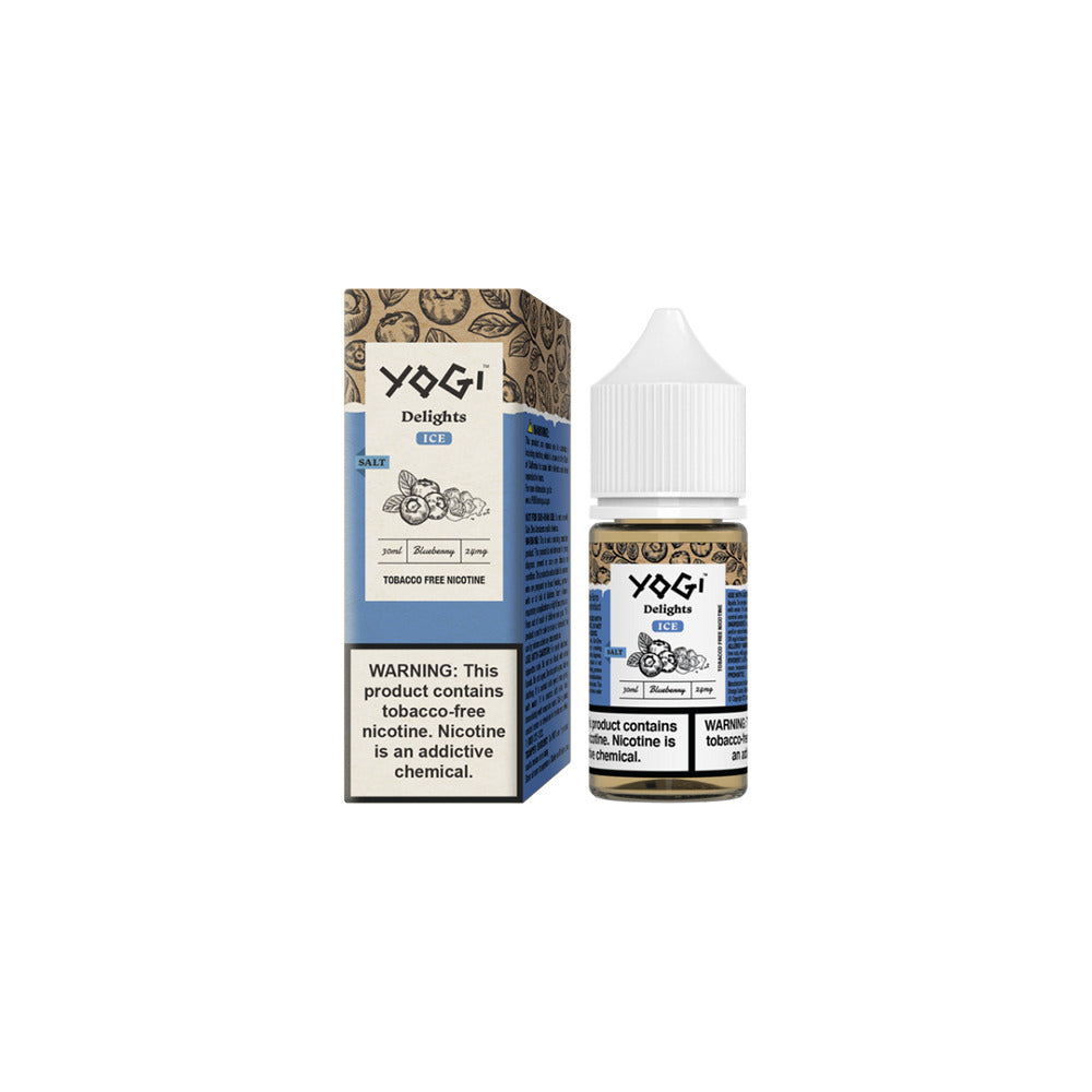 Yogi Delights TFN Salt Series E-Liquid 30mL | 50mg Blueberry ice with packaging