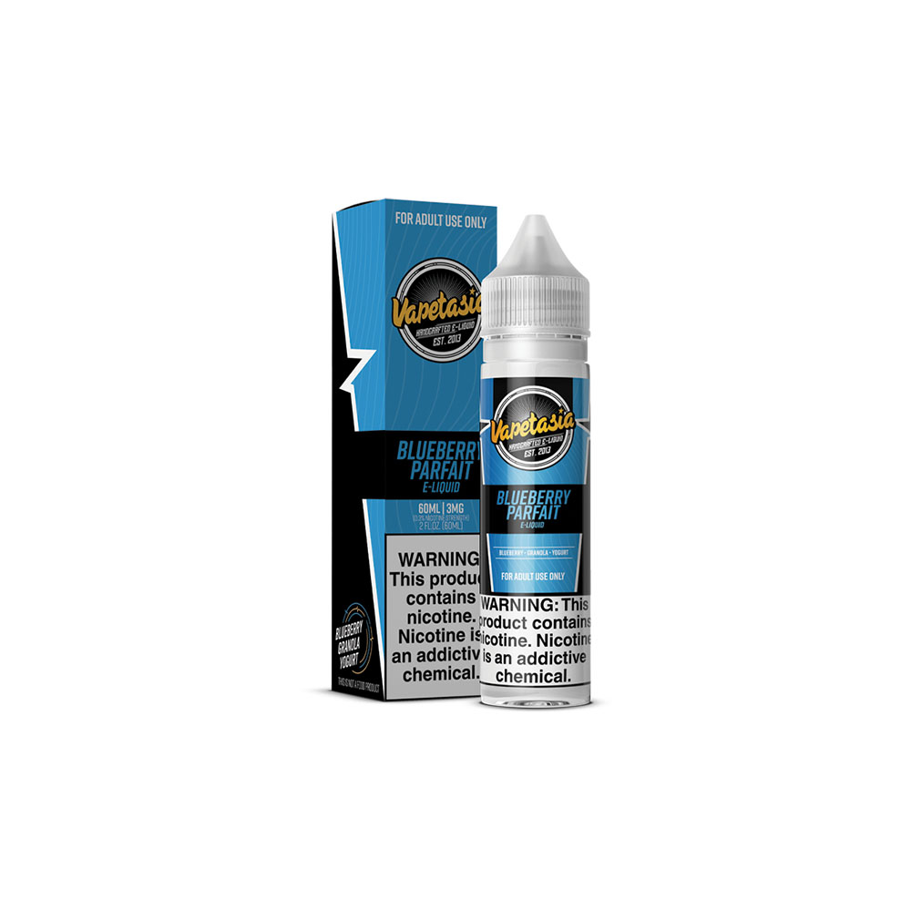 Vapetasia E-Liquid 60mL Blueberry Parfait with packaging