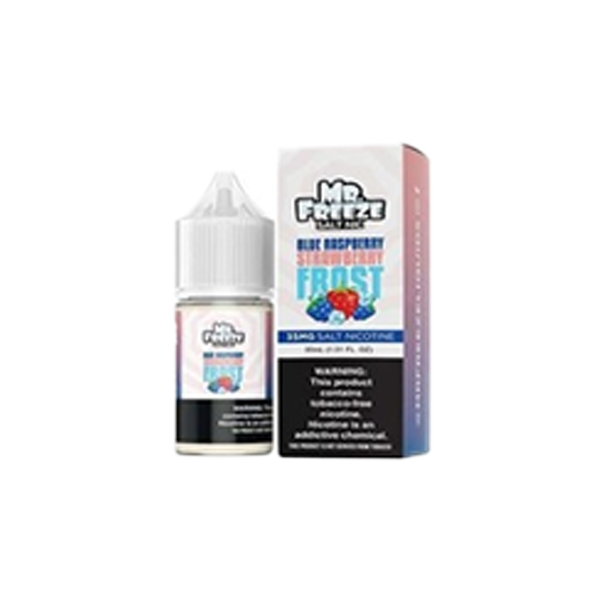 Mr. Freeze TFN Salt Series E-Liquid 30mL (Salt Nic) | 35mg Blueraspberry Strawberry Frost with packaging