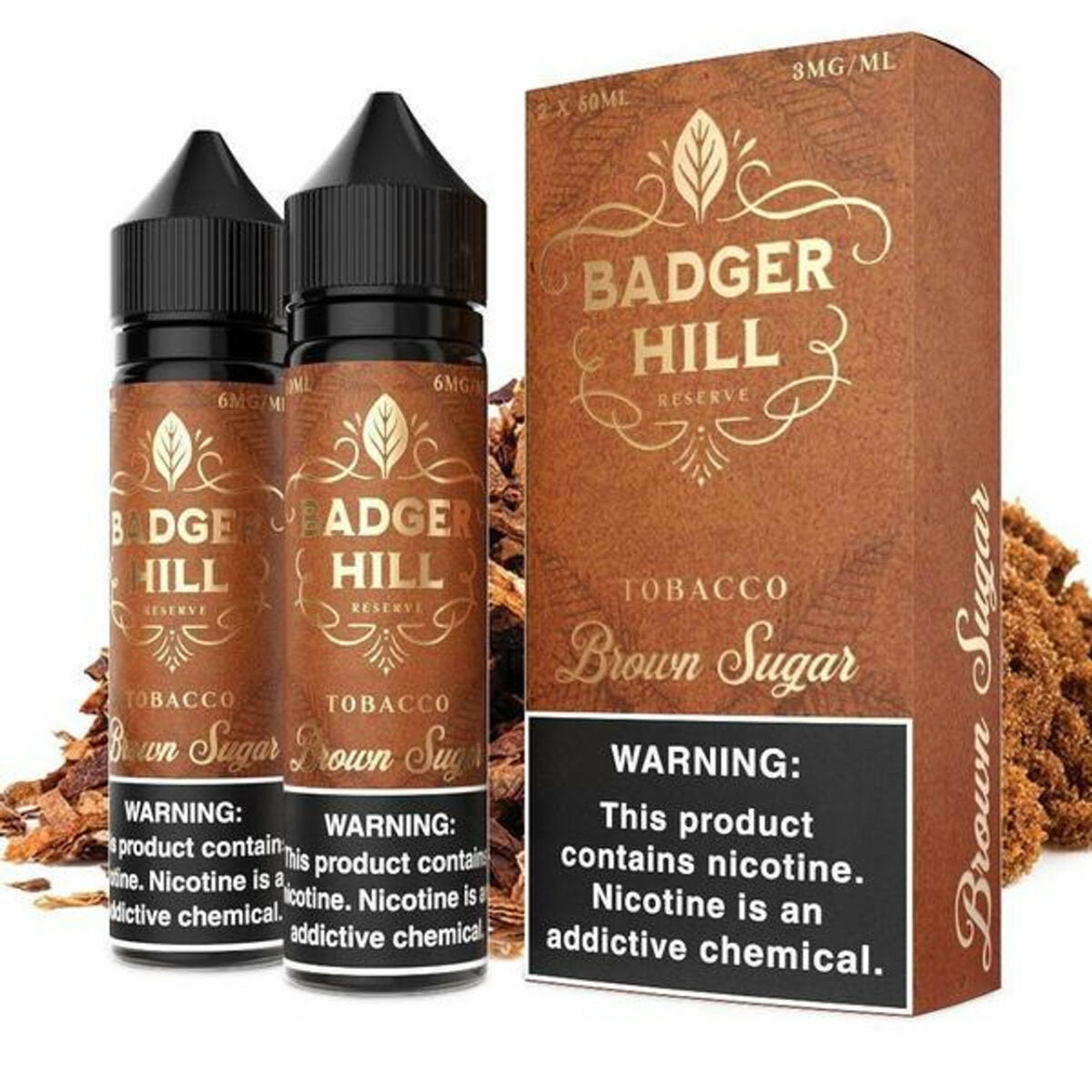 Badger Hill Reserve Series E-Liquid x2-60mL | 0mg Brown Sugar with packaging