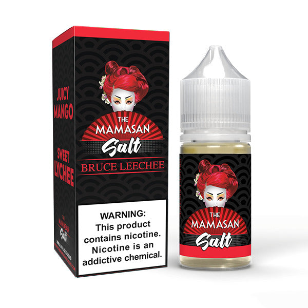 The Mamasan Salt Series E-Liquid 30mL Bruce Leechee with packaging