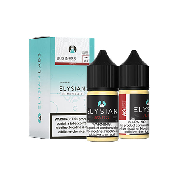 Elysian Salt Series E-Liquid x2-30mL (Salt Nic) | 12mg Business with packaging