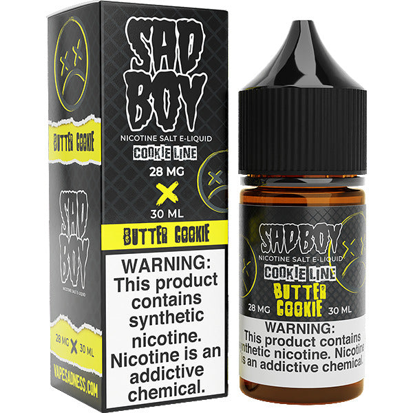 Sadboy Salt Series E-Liquid 30mL (Salt Nic) | 28mg Butter Cookie with packaging