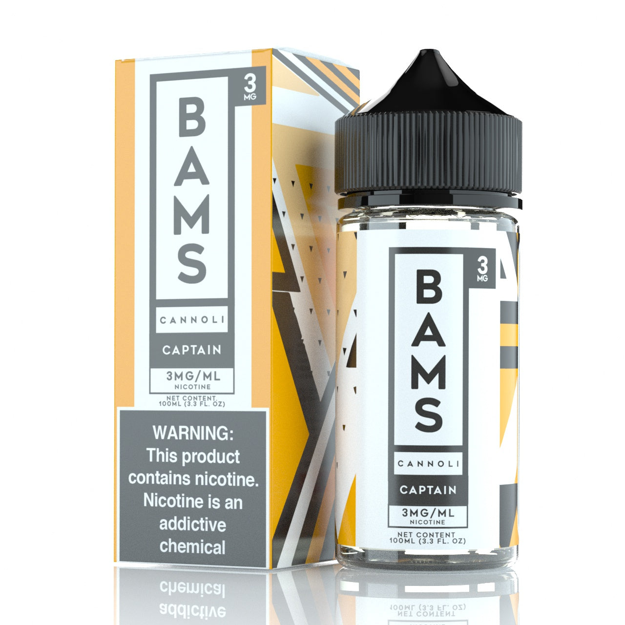 Bam Bam’s Cannoli E-Liquid 100mL (Freebase) | 3mg Captain Cannoli with Packaging