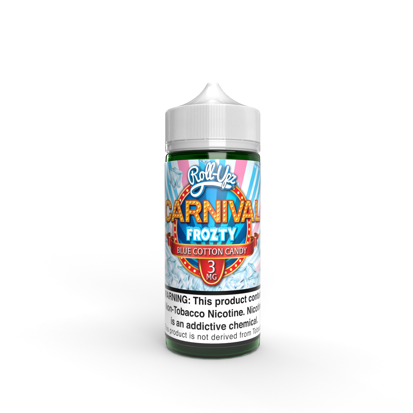 Juice Roll Upz Series E-Liquid 100mL (Freebase) | 3mg Carnival Blue Cotton Candy Frozty