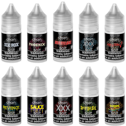 Chain Vapez Salt Series E-Liquid 30mL Group Photo