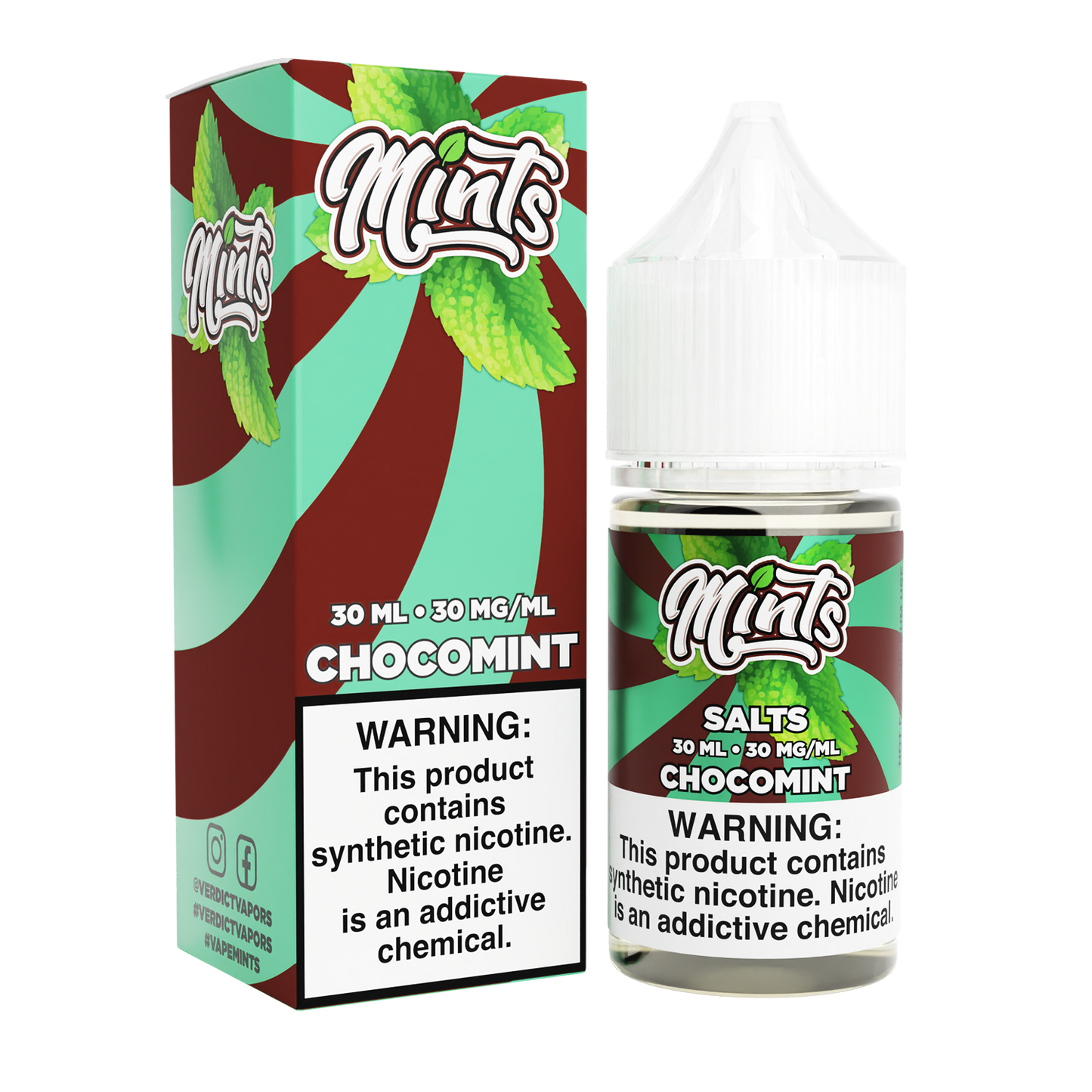 Mints Salt Series E-Liquid 30mL | 30mg Chocomint with packaging