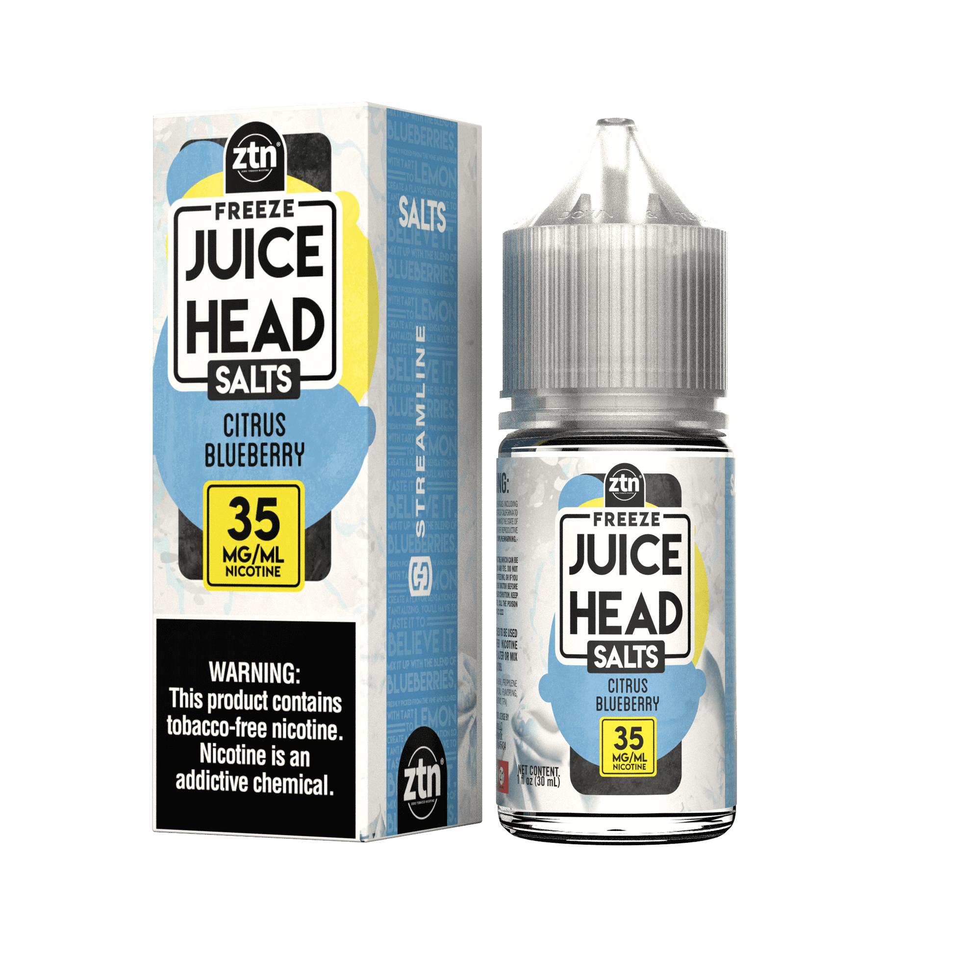 Juice Head Salt Series E-Liquid 30mL (Salt Nic)| Citrus Blueberry Freeze with packaging