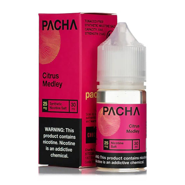 Pachamama TFN Salt Series E-Liquid 25mg | 30mL (Salt Nic) Citrus Medley with Packaging