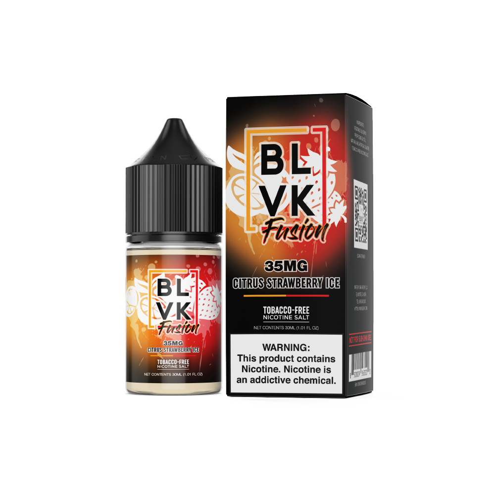 BLVK TFN Salt Series E-Liquid 30mL (Salt Nic) Citrus Strawberry Ice with Packaging