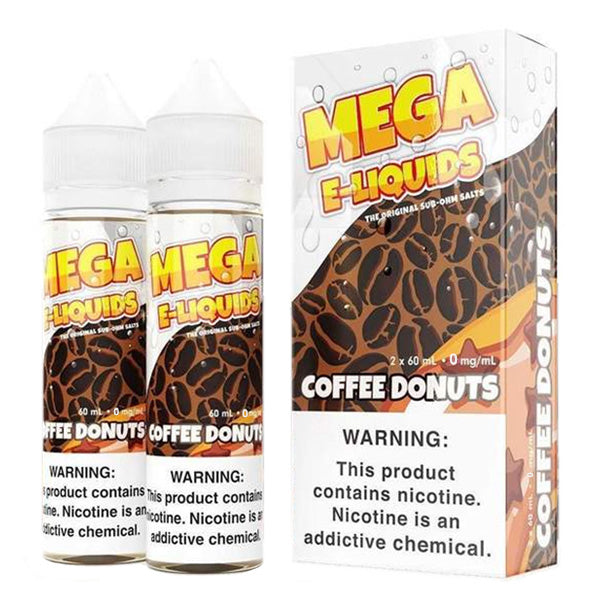 Mega E-Liquids Series x2-60mL | 3mg Coffee Donuts with packaging