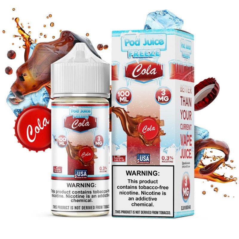 Pod Juice Series E-Liquid 100mL (Freebase) | 3mg  Cola with Packaging