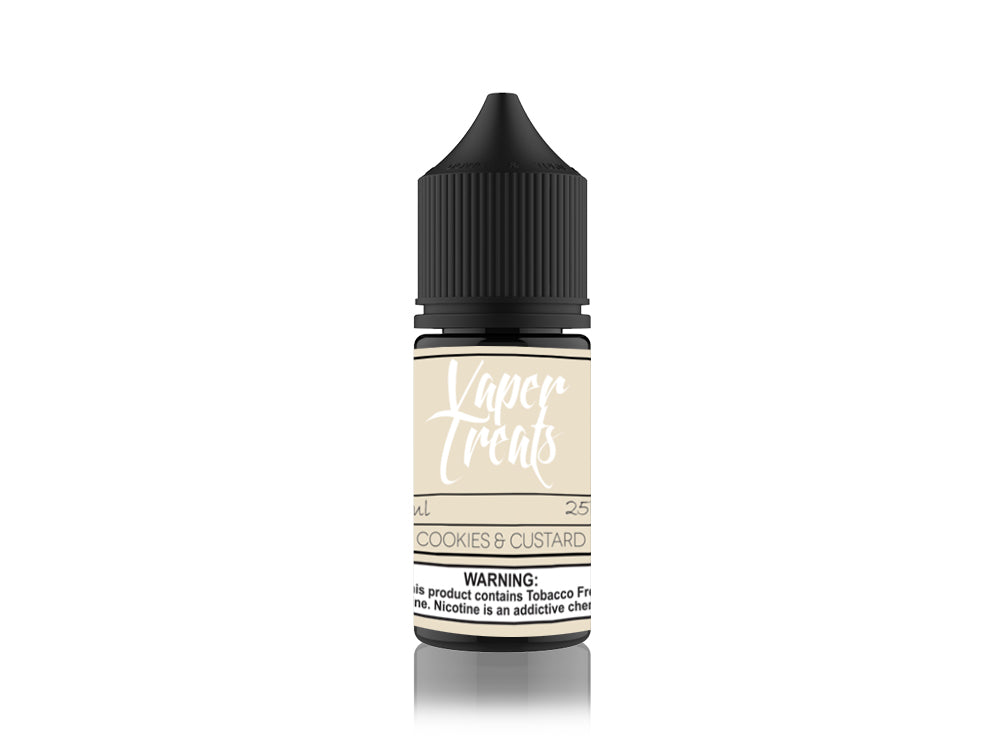 Vaper Treats Salt Series E-Liquid 30mL | 25mg Cookies and Custard Bottle