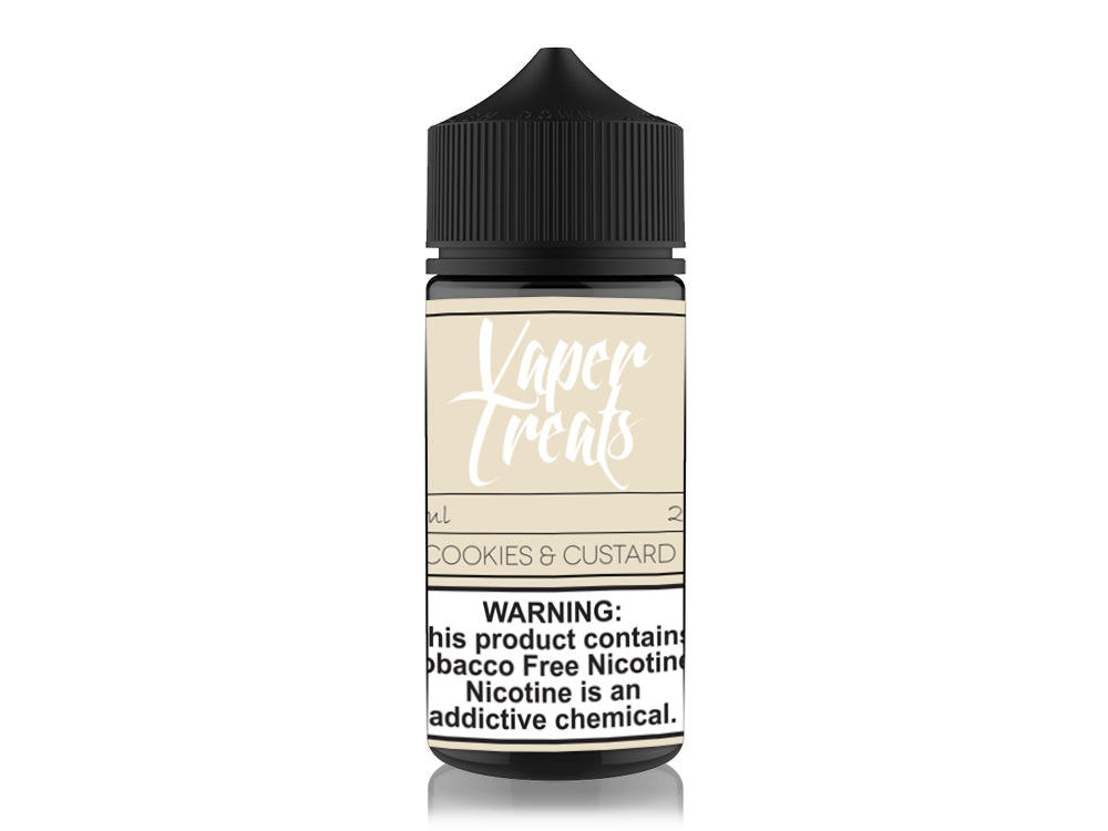 Vaper Treats Series E-Liquid 100mL | 0mg Cookies and Custard Bottle