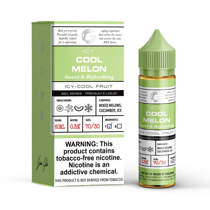 GLAS BSX TFN Series E-Liquid 0mg | 60mL (Freebase) Cool Melon with Packaging