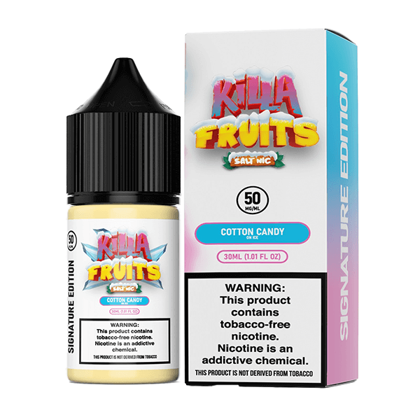 Killa Fruits Signature TFN Salt Series E-Liquid 30mL (Salt Nic) | 50mg Cotton Candy On Ice with packaging