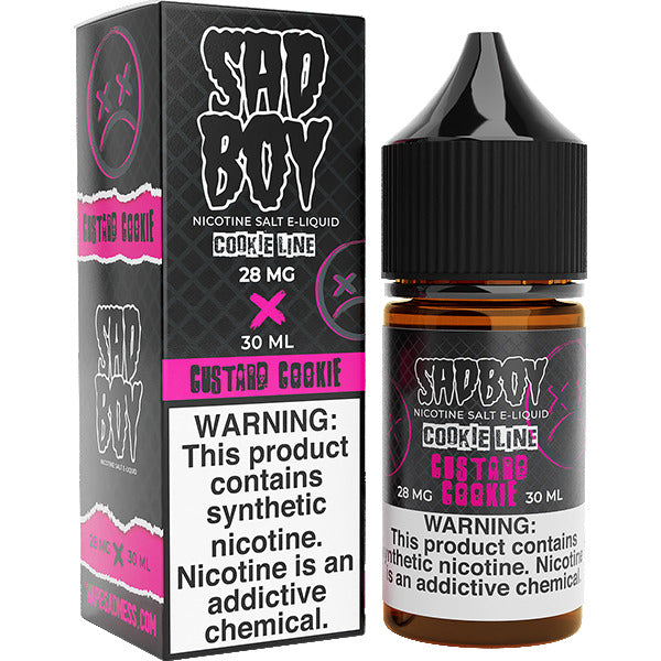 Sadboy Salt Series E-Liquid 30mL (Salt Nic) | 28mg Custard Cookie with packaging