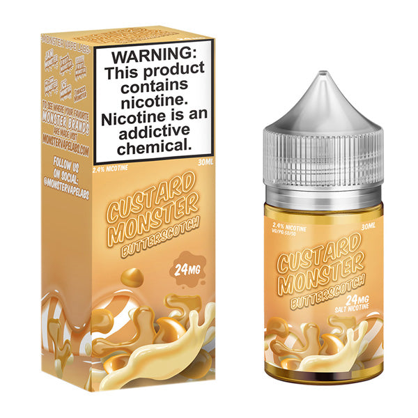 Jam Monster Salt Series E-Liquid 30mL Custard Monster Butterscotch with packaging