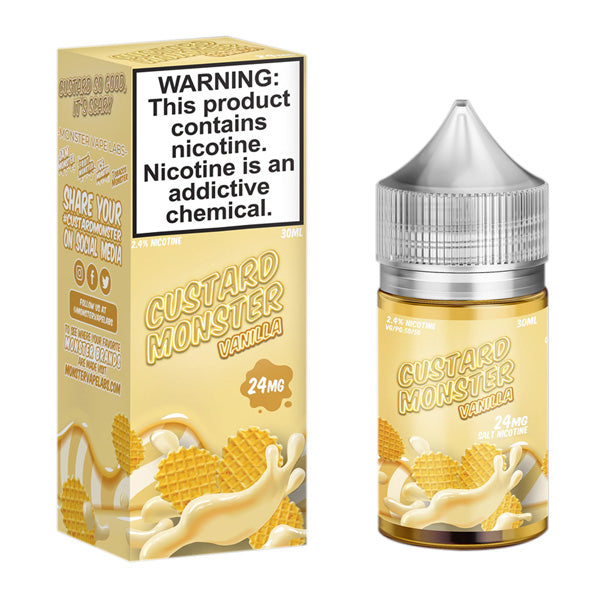 Jam Monster Salt Series E-Liquid 30mL Custard Monster Vanilla with packaging