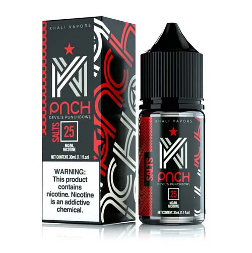 Khali Vapors Salt Series E-Liquid 30mL (Salt Nic) | 25mg Devil's Punch Bowl with packaging