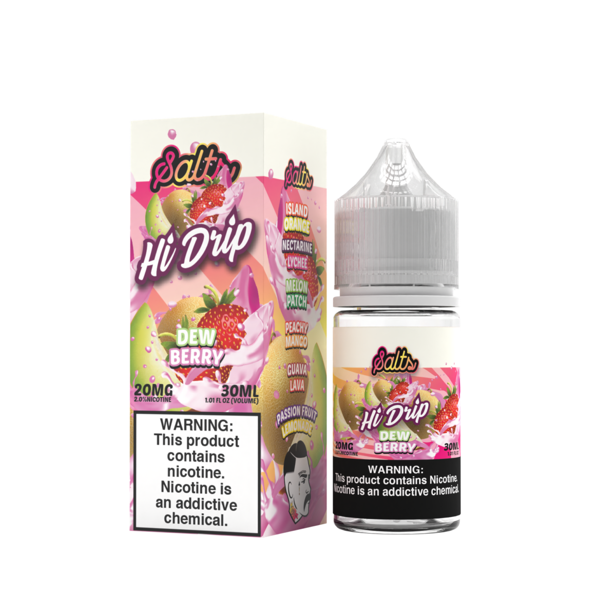 Hi-Drip Salt Series E-Liquid 30mL (Salt Nic) | 20mg DewBerry with packaging