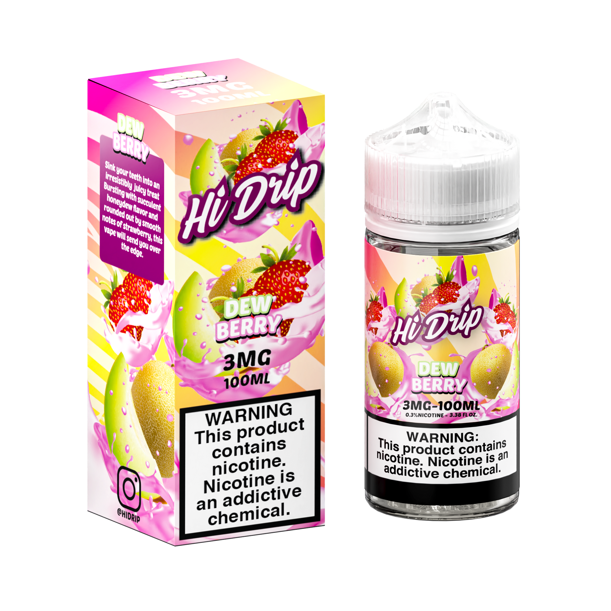 Hi-Drip Series E-Liquid 100mL (Freebase) | Dew Berry  with packaging