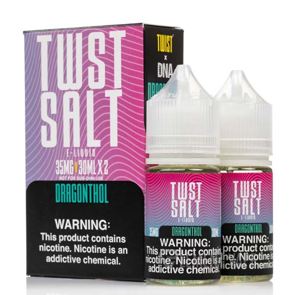 Twist Salts Series E-Liquid x2-30mL Dragonthol with packaging