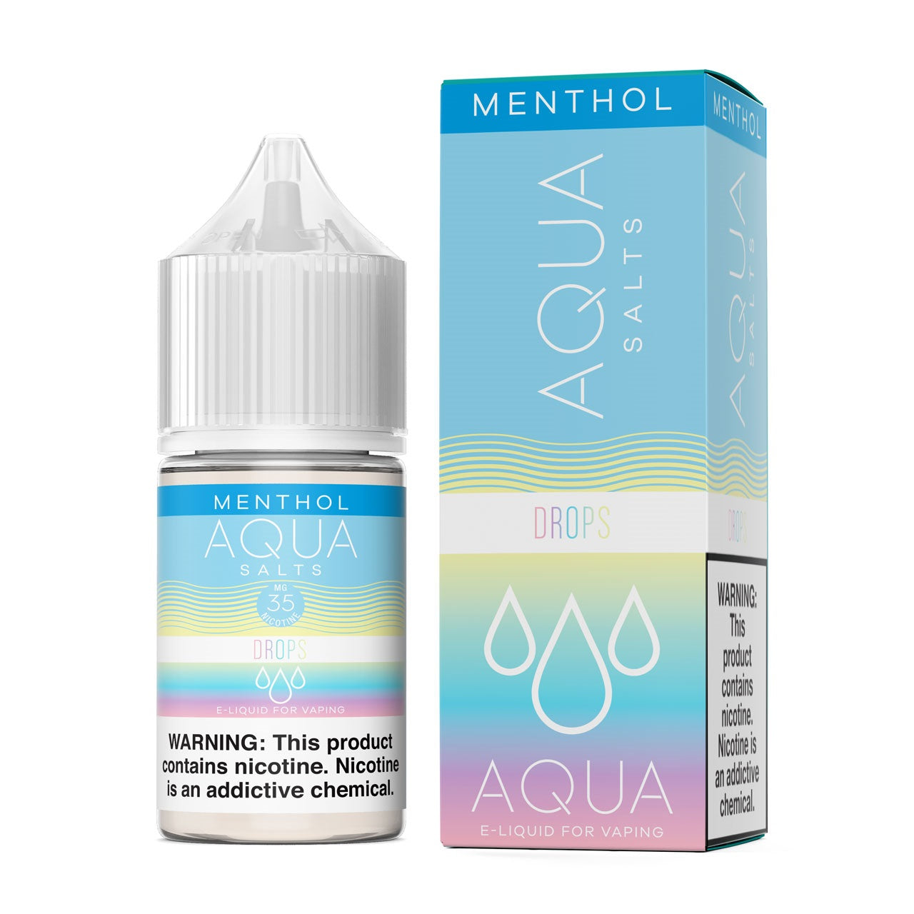 Aqua Salt Series E-Liquid 30mL (Salt Nic) |  Drops Menthol with packaging