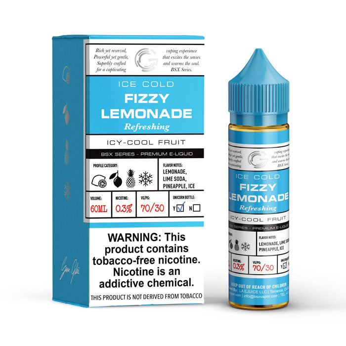 GLAS BSX TFN Series E-Liquid 6mg | 60mL (Freebase) Fizzy Lemonade with Packaging