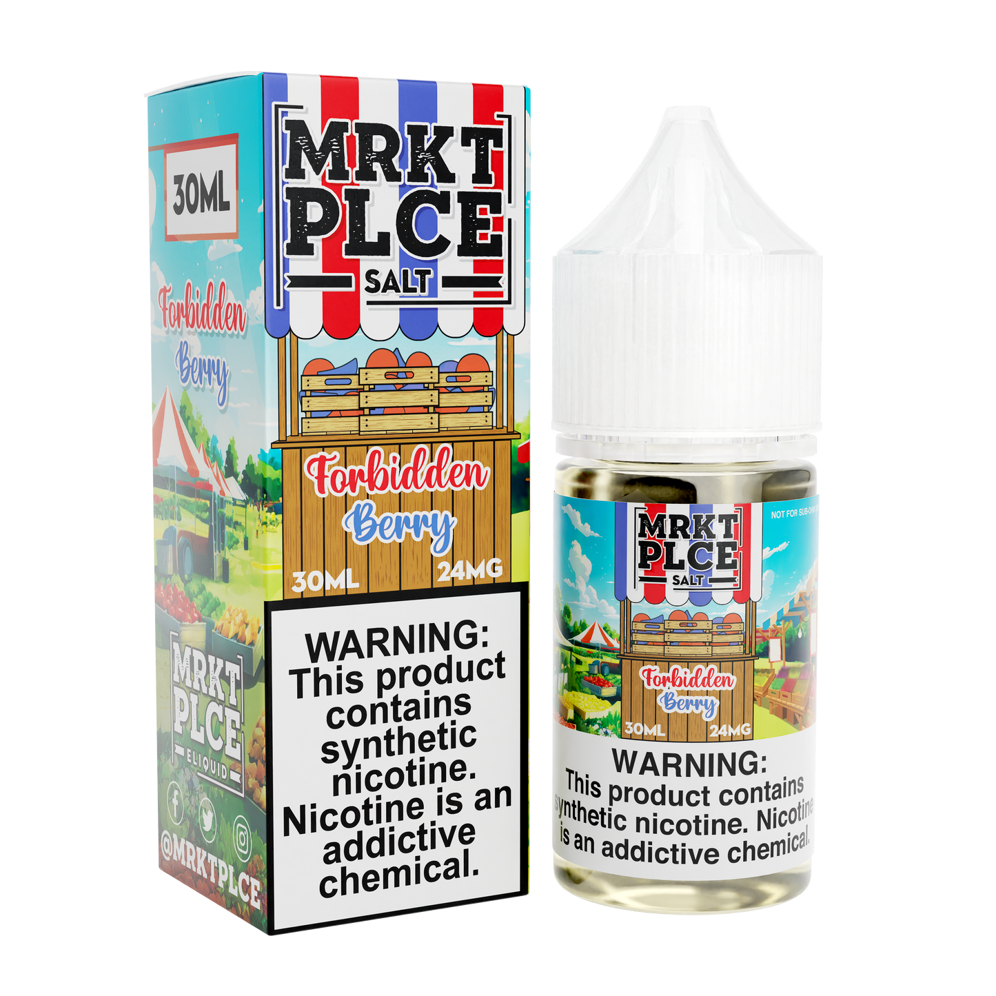 MRKT PLCE Salt Series E-Liquid 30mL (Salt Nic) | Forbidden Berry with packaging