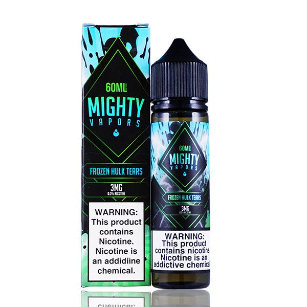 Mighty Vapors Series E-Liquid 60mL Frozen Hulk Tears with packaging