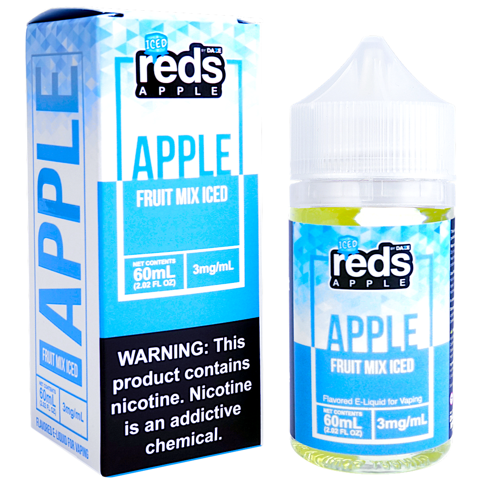 Reds Apple Series E-Liquid 60mL (Freebase) 3mg Fruit Mix Iced with Packaging