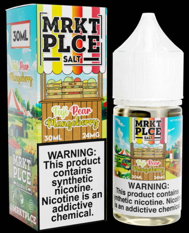 MRKT PLCE Salt Series E-Liquid 30mL (Salt Nic) | Fuji Pear Mangoberry with packaging