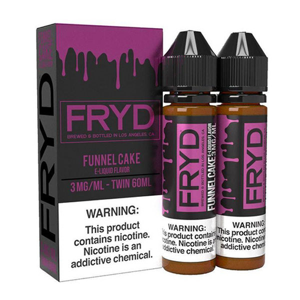 FRYD Series E-Liquid 2x-60mL Bottles (Freebase) 6mg Funnel Cake with packaging