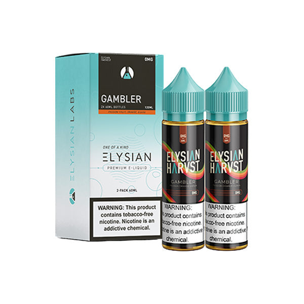 Elysian Series E-Liquid 120mL (Freebase) | 0mg Gambler with packaging