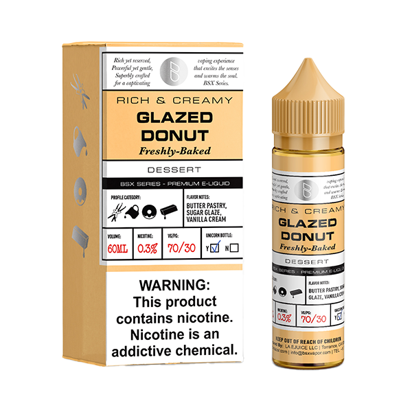 GLAS BSX TFN Series E-Liquid 6mg | 60mL (Freebase) Glazed Donut with Packaging