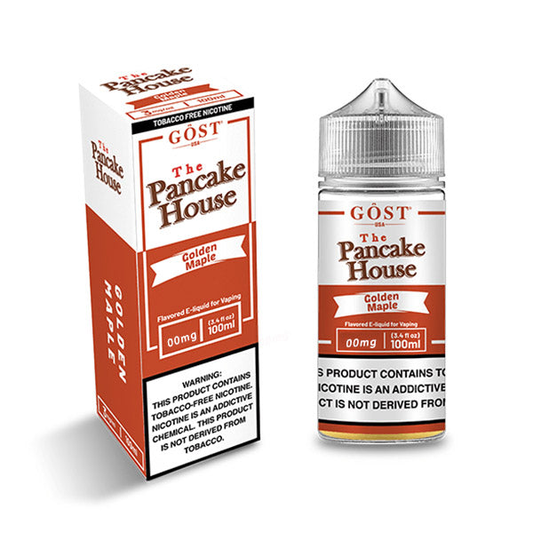 Pancake House Series E-Liquid 100mL (Freebase) Golden Maple with packaging