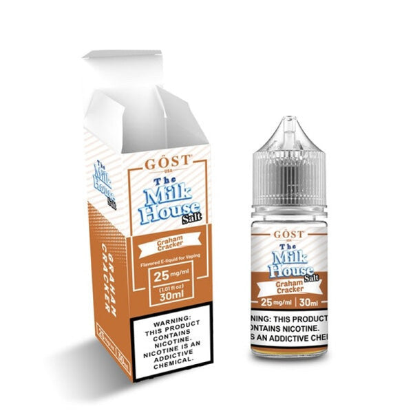 The Milk House Salt Series E-Liquid 30mL (Salt Nic) Graham Cracker with packaging