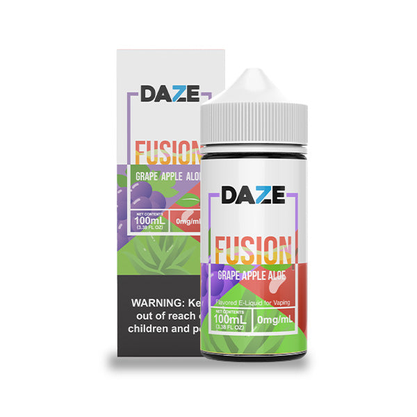 7Daze Fusion Series E-Liquid 100mL (Freebase) | 0mg Grape Apple Aloe with Packaging