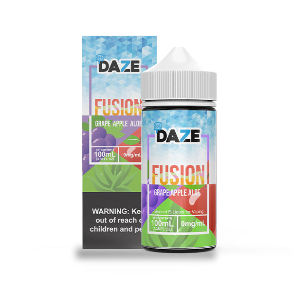 7Daze Fusion Series E-Liquid 100mL (Freebase) Grape Apple Aloe Iced with Packaging