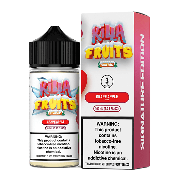 Killa Fruits Signature TFN Series E-Liquid 100mL (Freebase) | 3mg Grape Apple on Ice with packaging