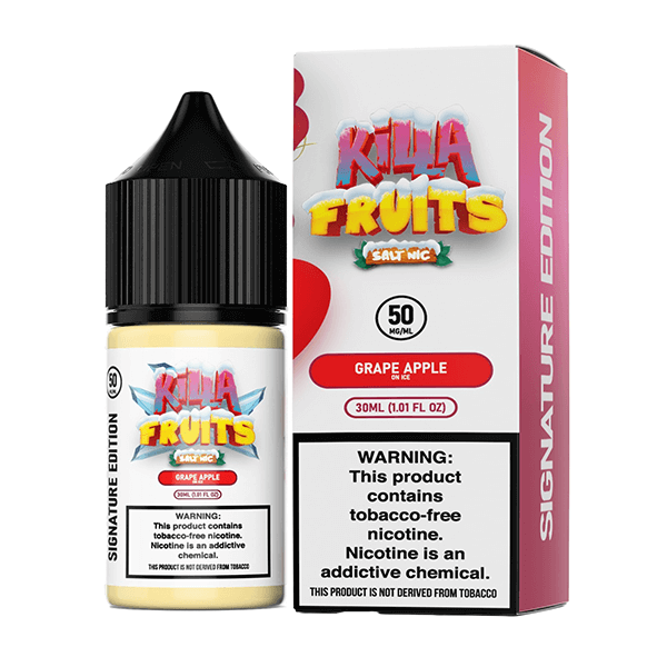 Killa Fruits Signature TFN Salt Series E-Liquid 30mL (Salt Nic) | 50mg Grape Apple on Ice with packaging