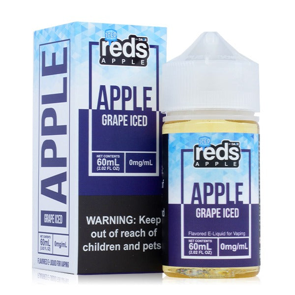 Reds Apple Series E-Liquid 60mL (Freebase) 0mg Grape  Iced with Packaging