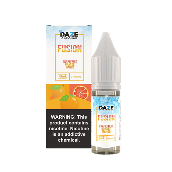 7Daze Fusion Salt Series E-Liquid 15mL (Salt Nic) | 24mg Grapefruit Orange Mango Iced