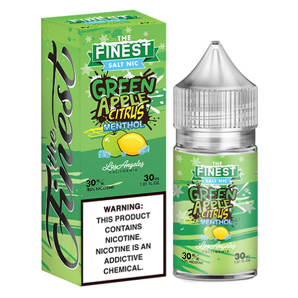 Finest Salt Series E-Liquid 30mL (Salt Nic) | 30mg Green Apple Citrus Menthol with packaging